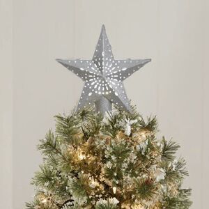 Holiday Time Silver Star Lighted Projection LED Tree Topper, 11.4"